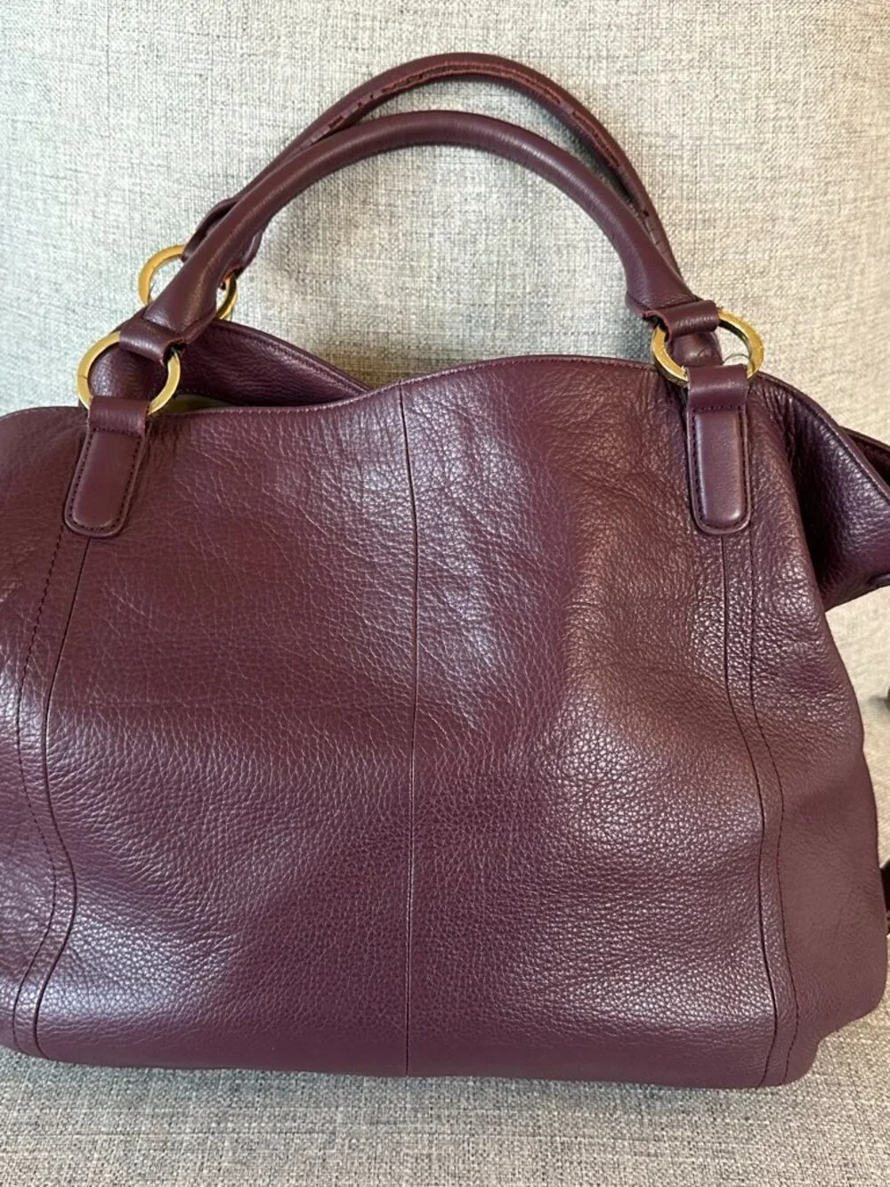 G.I.L.I.  Deep Purple Pebbled Leather Hobo Bag with Tassel